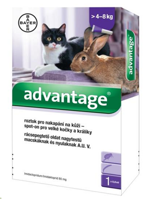 Advantage 80 mg pro velké kočky a králíky 1x 0.8ml
